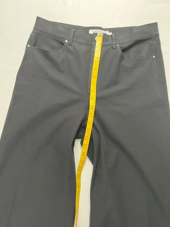 M.M. LaFleur Black Cotton & Elastane Blend High Rise Five Pocket Denim Pant - Picture 8 of 16